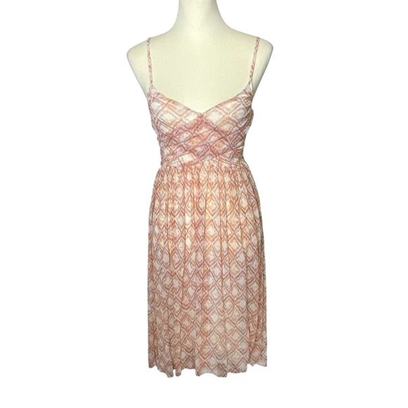 Free People Watercolor Diamond Flowy Semi Sheer Sundress Midi Women's Size Small - Picture 1 of 16